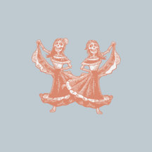 Calavera Collection (Lesbian Couple) Blue/Peach
