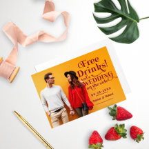 Free Drinks! And A Wedding Save The Date Burgundy