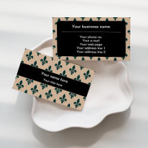 Green Fleur de Lis Business Cards Collection