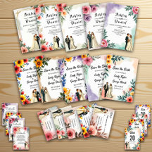 Elegant Watercolor Floral Wedding Collection