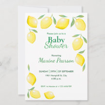 Watercolor Lemon Baby Shower