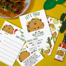 Mexican fiesta "let's taco 'bout a baby" 