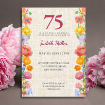 75th Birthday Linen Garden 75 Years Party
