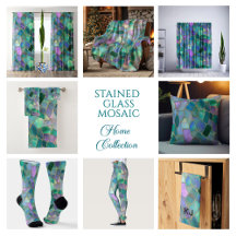 Pastel colors stained glass mosaic pattern 