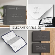 Modern elegant business corporate monogrammed set