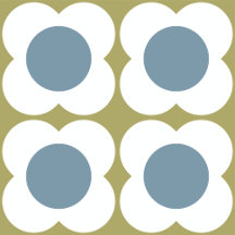 Mid-century Retro Geo Flowers Pattern