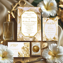 Elegant White Hot Tropics Monstera Gilded Gold 