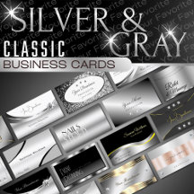 Silver & Gray Business Cards - -Classy Luxury Glam