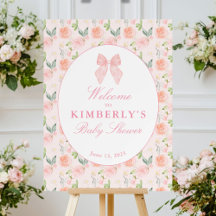 Pink Bow Floral Coquette Baby Shower