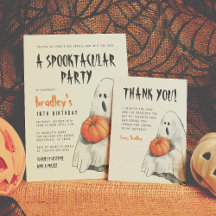 Spooktacular Party Halloween Ghost Boy Birthday 