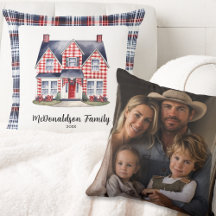 Navy Red Vintage Plaid Christmas