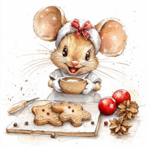 Cute Christmas Chef Mouse