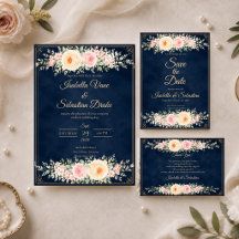 Elegant Navy Floral Wedding