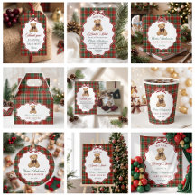 Preppy Teddy Bear Christmas Baby Shower