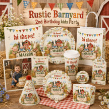 Rustic Barnyard 2nd Birthday kids Party