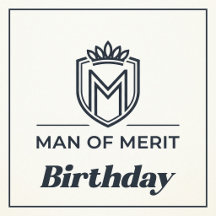 Man Of Merit Adult Birthdays Invitations