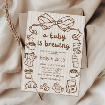 Hand Drawn A Baby is Brewing Baby Shower