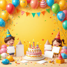 Fun & Colorful Kids Birthday Invitations