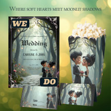 Moonlit Vows – A Cute Gothic Wedding Moment