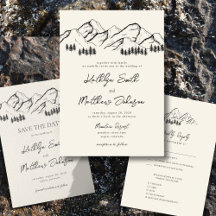 Mountain Pine Tree Minimalist Outdoor Wedding