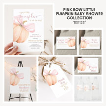 Pink Bow Little Pumpkin Baby Shower Collection