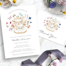 Watercolor Wildflower Bridal Tea Party