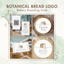 Botanical Bread Logo Bakery Branding Suite