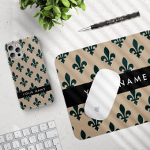 Fleur De Lis, Green on Beige, Monogram Collection