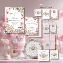 FAIRY COTTAGE MUSHROOM FLORAL BABY GIRL SHOWER