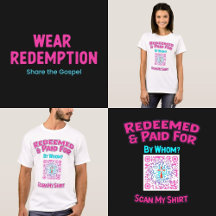 Redeemed by Jesus Bold Christian Shirts and Merch
