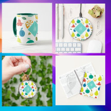 Colorful Fruits Monogram Birthday 