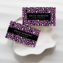 Purple Cheetah Business Cards Collection