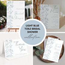 Light Blue Toile Bridal Shower Collection