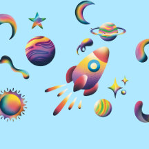 Personalized Colorful Space Planets Back to School