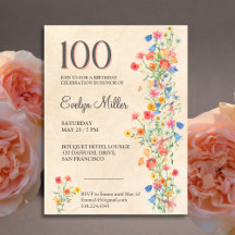 100th Birthday Collection - Elegant Wildflowers