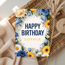 Floral Happy Birthday Card Design