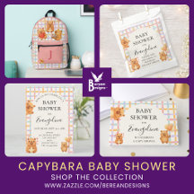 Cute Watercolor Capybara Baby Shower Collection