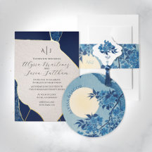 Blue Kitsugi Wedding Stationery