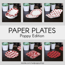 Poppy Party Paper Plates