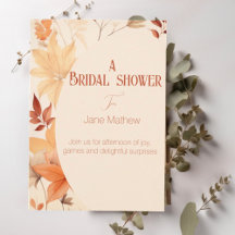 Autumn floral leaves bridal shower 
