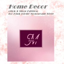 Girlie Pink Feminine Sparkle Ombre monogram decor