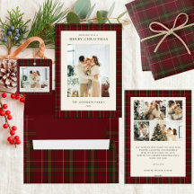 Minimalist Classic Red Plaid Christmas Suite