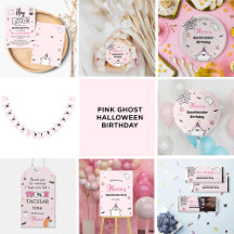 Halloween Girl Birthday Pink Cute Ghost Collection