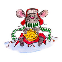 Cheese Mouse Merry Christmas and Happy New Year