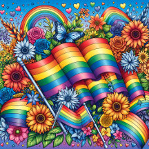 LGBTQIA+ Pride, Love, Support, Ally Rainbow Flags