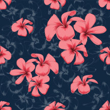 Pink Flower Blue Color Floral Design