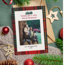 Red Tartan Plaid Merry Christmas