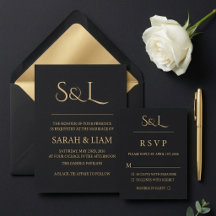 Dark Luxe Monogram Wedding Suite | Studio Blanc