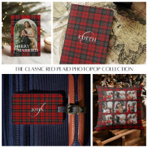 Modern Chic Stylish Red Plaid Vector Illustration