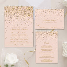 Blush Pink & Gold Confetti Wedding